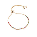 Geometric Zirconia Adjustable Bracelet for Women - Minimalist Gold-Tone Design