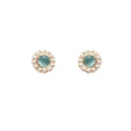 Geometric Cat's Eye Stone Pearl Earrings with 925 Silver Posts