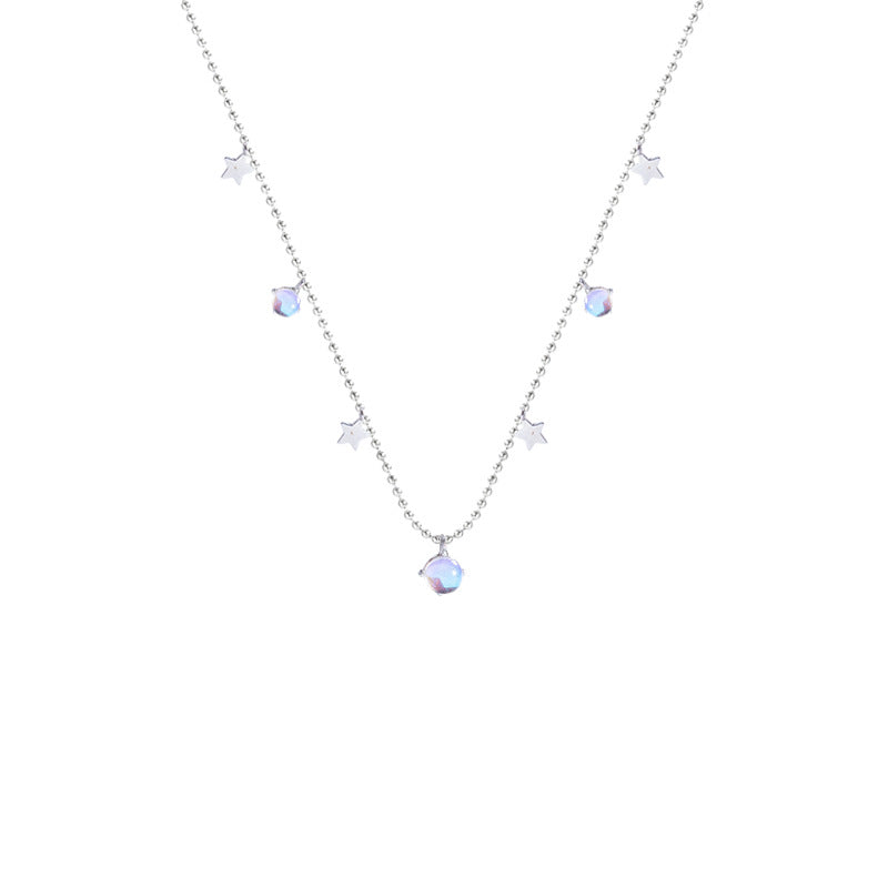 Pearl Butterfly Pendant Necklace with Titanium Steel Chain for Women