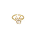 Rotating Dragon Zodiac Ring for Women with Micro-Pave Zirconia Stones and Adjustable Open Design