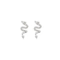 Dragon Stud Earrings with Diamond Accents, S925 Silver Zodiac Animal Design