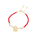 Vintage Chinese Style Cat's Eye Stone Adjustable Bracelet with Peace Lock Design