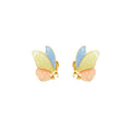 Butterfly Enamel Drop Earrings with S925 Silver Studs for Women - Elegant and Versatile