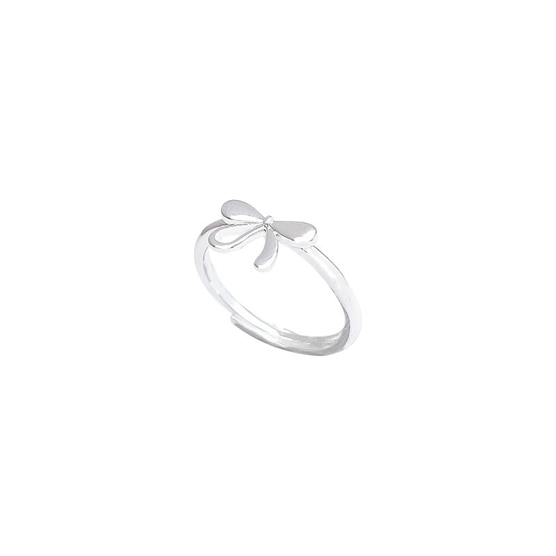 Adjustable Bow Ring for Women - Minimalist Silver-Toned Design
