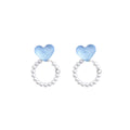 Minimalist Heart-Shaped Resin Earrings with Pearl Accents for Women