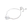 Dolphin Pearl Bracelet with Zirconia Charm, Elegant and Minimalist Design for Women