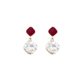 Geometric Crystal Stud Earrings with High-Shine Zirconia for Women