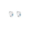 Minimalist Bow Drop Earrings with Enamel Blue Accent for Women