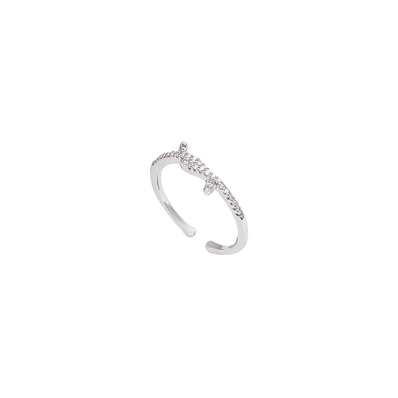 Minimalist Snake Wrap Ring with Sparkling Stones for Women