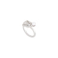 Adjustable Open Butterfly Ring with Pearl Accent for Women