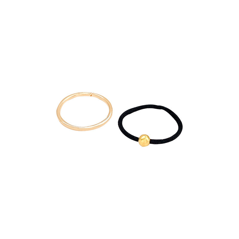 Adjustable Minimalist Sphere Ring with Braided Rope Design for Women