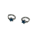 Blue Star Stud Earrings for Women - Minimalist Five-Pointed Star Design