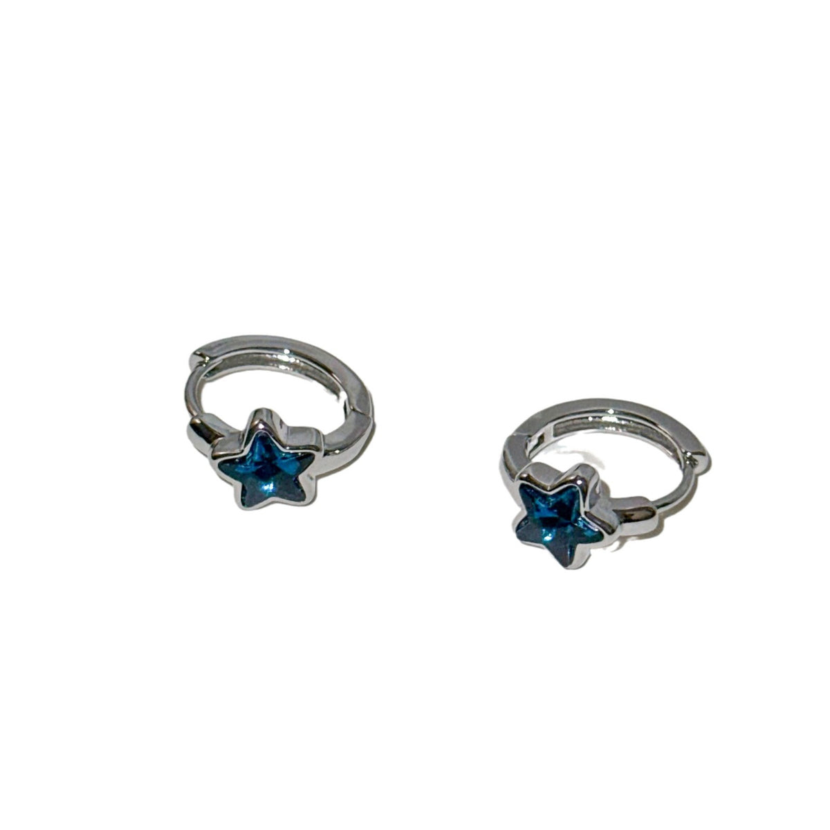 Blue Star Stud Earrings for Women - Minimalist Five-Pointed Star Design