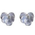 Vintage Blue Enamel Floral Stud Earrings with 3D Petal Design