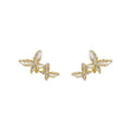 Elegant French-Inspired Enamel Butterfly Earrings for Women