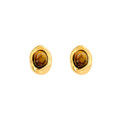 Minimalist Tiger Eye Stud Earrings and Necklace Set in 925 Sterling Silver with Gold Plating