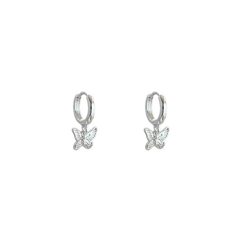 Butterfly Stud Earrings for Women - Minimalist Silver-Tone Elegant Design