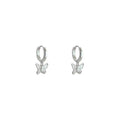 Butterfly Stud Earrings for Women - Minimalist Silver-Tone Elegant Design