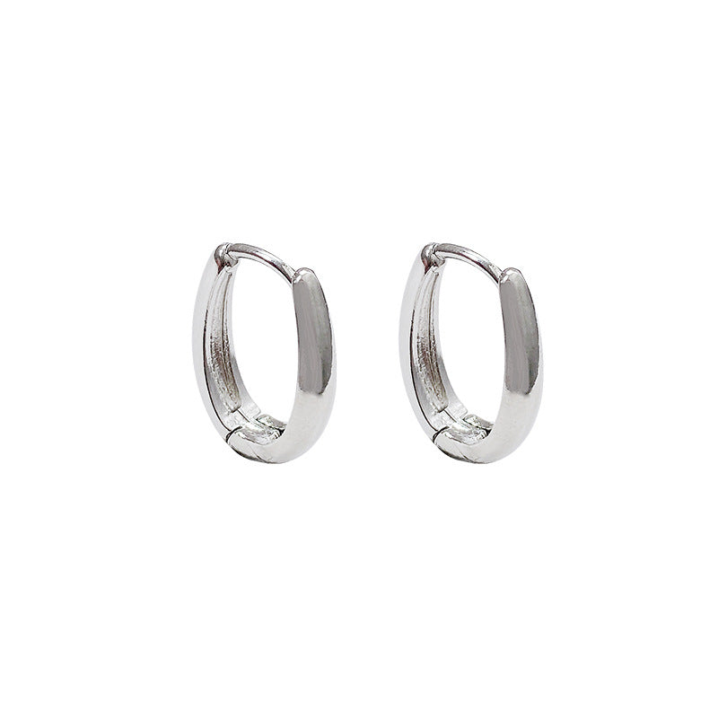 Minimalist Geometric Drop Earrings with Metallic Finish for Women