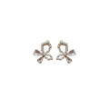 Elegant Zircon Bow Butterfly Stud Earrings for Women - Minimalist Style with Sparkling Design