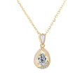 Necklace 925 Sterling Silver Teardrop Moissanite Collarbone Chain Delicate Pendant