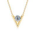 Necklace Sterling Silver Moissanite V-Shaped Minimalist Collarbone Chain