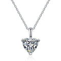 Necklace Sterling Silver Heart-Shaped Moissanite Pendant with 1 Carat D Color Stone