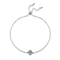 Bracelet Sterling Silver Four Prong Moissanite Solitaire Adjustable Chain Bracelet