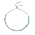 Bracelet Sterling Silver Adjustable Tennis Bracelet with Gradient Aqua Green Moissanite Stones