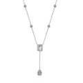 925 Sterling Silver Moissanite Cross Chain Necklace with Insect Pendant and Yellow Zircon Accents