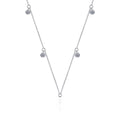 Sterling Silver Necklace with Moissanite Meteor Shower Pendant and Platinum-Plated Chain