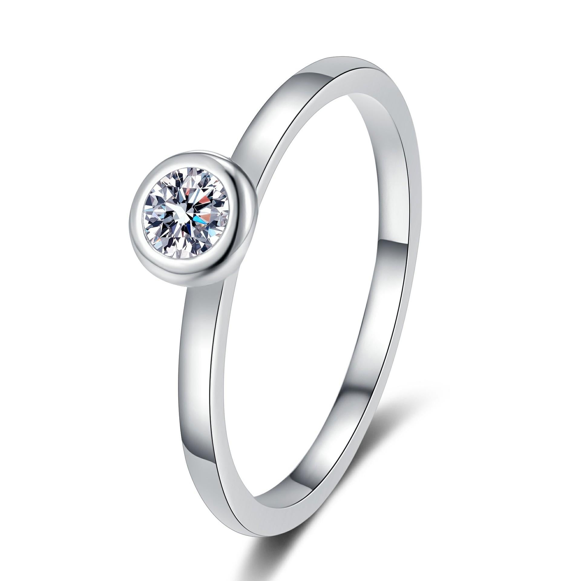 Women's Ring Geometric Bubble Design with 30-Point Moissanite in 925 Sterling Silver for Everyday Elegance