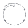 Bracelet Featuring 925 Sterling Silver Plated with PT950 and 0.5 Carat Moissanite Bubbles in a Minimalist Design