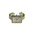 Stackable Gold Letter Enamel Open Ring Set for Women - Minimalist Chic Design