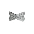 French Luxury Open Ring with Full Pavé Zircon Stones for Women - Geometric Style Statement Piece