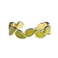 Enamel Drip Irregular Leaf Ring - Minimalist New Chinese Style Open Adjustable Statement Ring