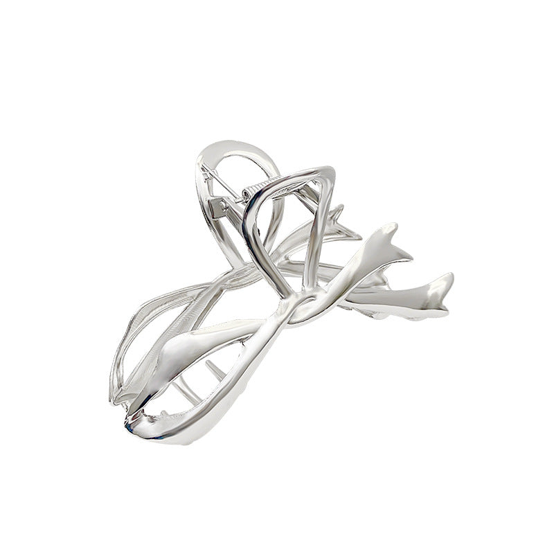Large Bow Metal Hair Clip for Women - Elegant Updo Claw Clip with Luxe Finish
