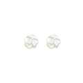 Elegant Floral Camellia Stud Earrings for Women - Minimalist French Style Gold Tone
