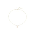Chic Camellia Pearl Choker Necklace with Geometric Pendant