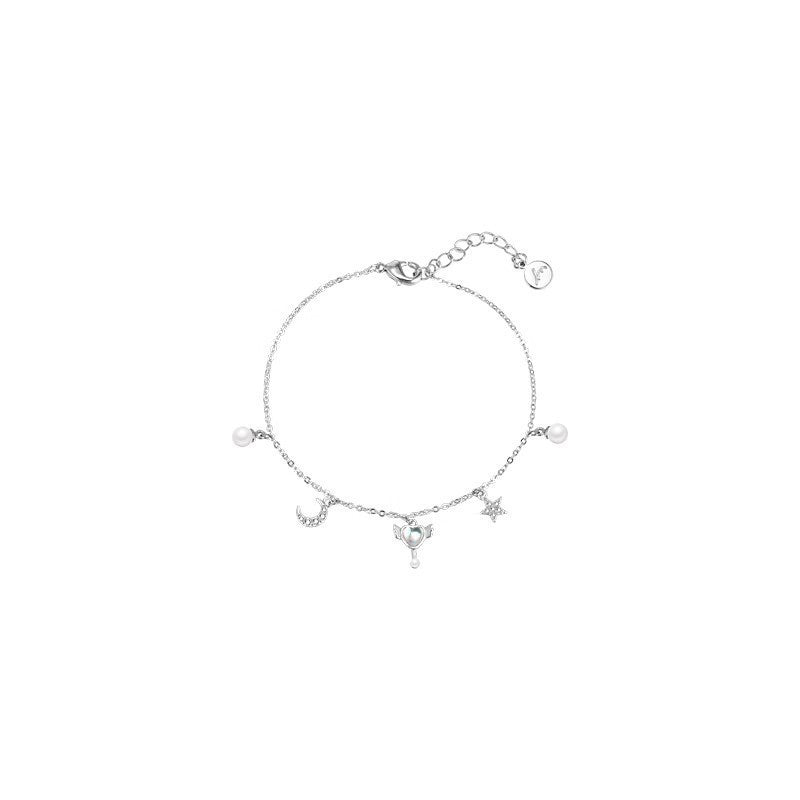 Pearl Heart Bracelet with Tassel Charm - Elegant Korean Style for Women