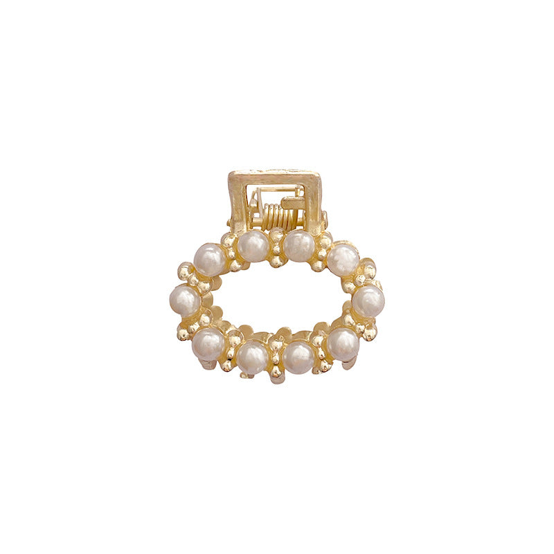 Elegant Pearl and Rhinestone Hair Clips for Women - Small Size High Ponytail and Side Hair Accessories