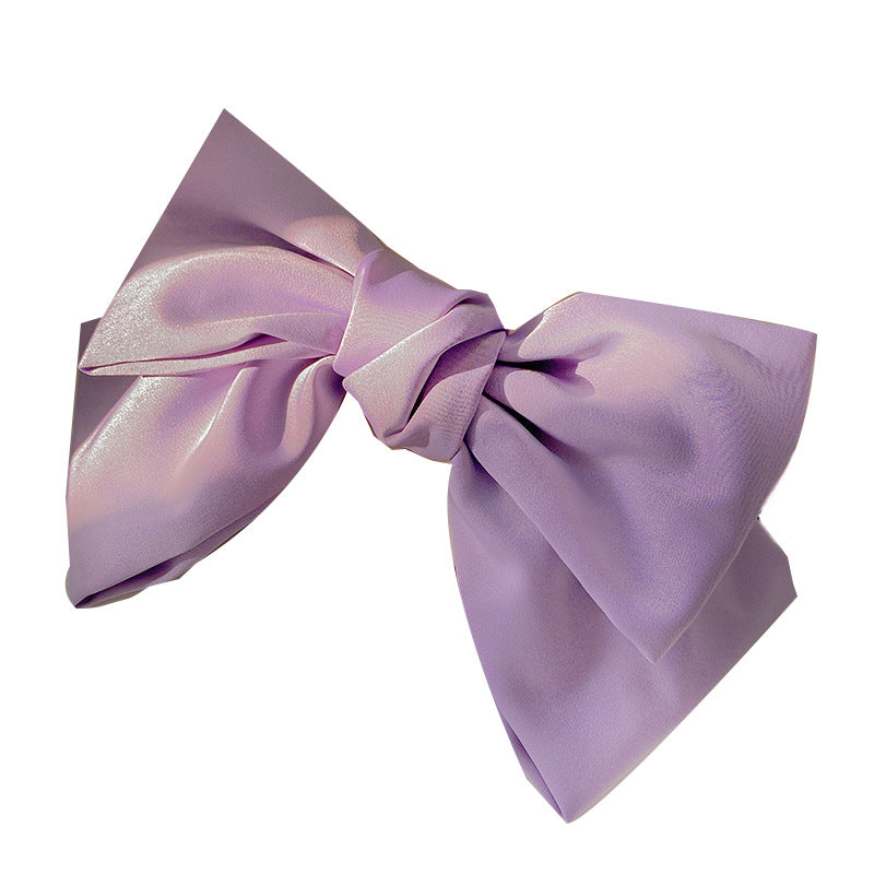 Elegant Satin Bow Hair Clip - Vintage French Style Top Hair Accessory