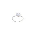 Adjustable Heart-Shaped Silver-Tone Ring for Women - Minimalist and Trendy Design