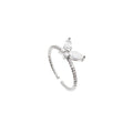 Butterfly Zircon Adjustable Ring for Women - Minimalist Geometric Design