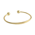 Simple Gold Beads 925 Sterling Silver Open Bangle