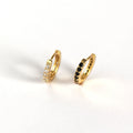 Office Micro Setting CZ Lines 925 Sterling Silver Hoop Earrings
