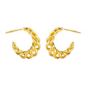 Casual Twisted Lines C Shape 925 Sterling Silver Stud Earrings