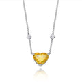 Heart Shaped High Carat Diamond Pendant on a 925 Sterling Silver Heart Necklace