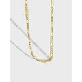 Geometric Figaro Twisted Link Pure Metal 925 Sterling Silver Chain Necklace