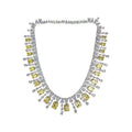 Inlaid with yellow emeralds and pear-shaped cubic zirconia 925 sterling silver Necklace